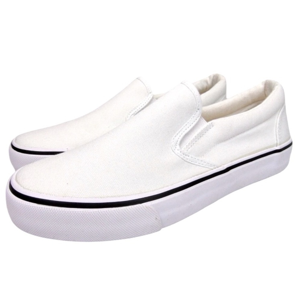 THE FASHION SUPPLY Carolina Slip On Sneaker White Canvas Women Size 8